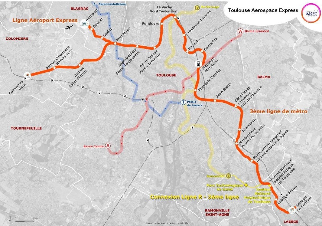 Plan du métro de Toulouse