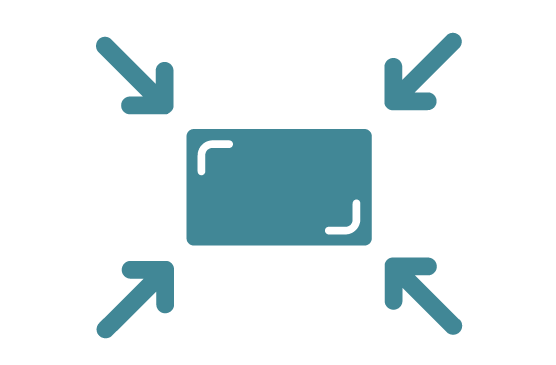 icon écran avec des flèches bleu